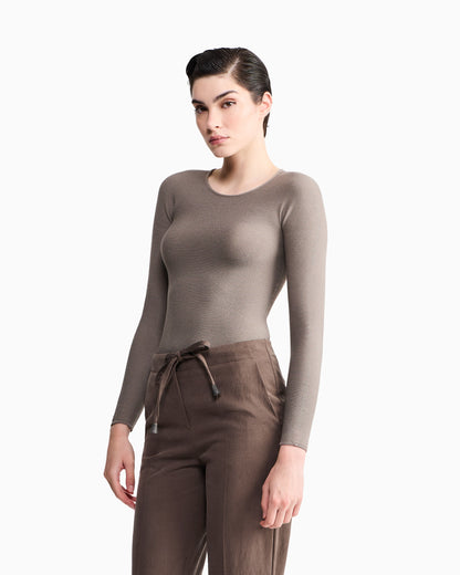 Long sleeve jumper in seamless viscose blend