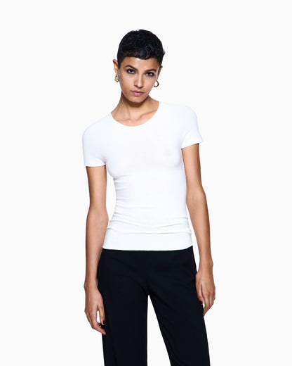 Crew neck jumper in seamless viscose blend