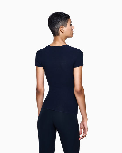 Crew neck jumper in seamless viscose blend