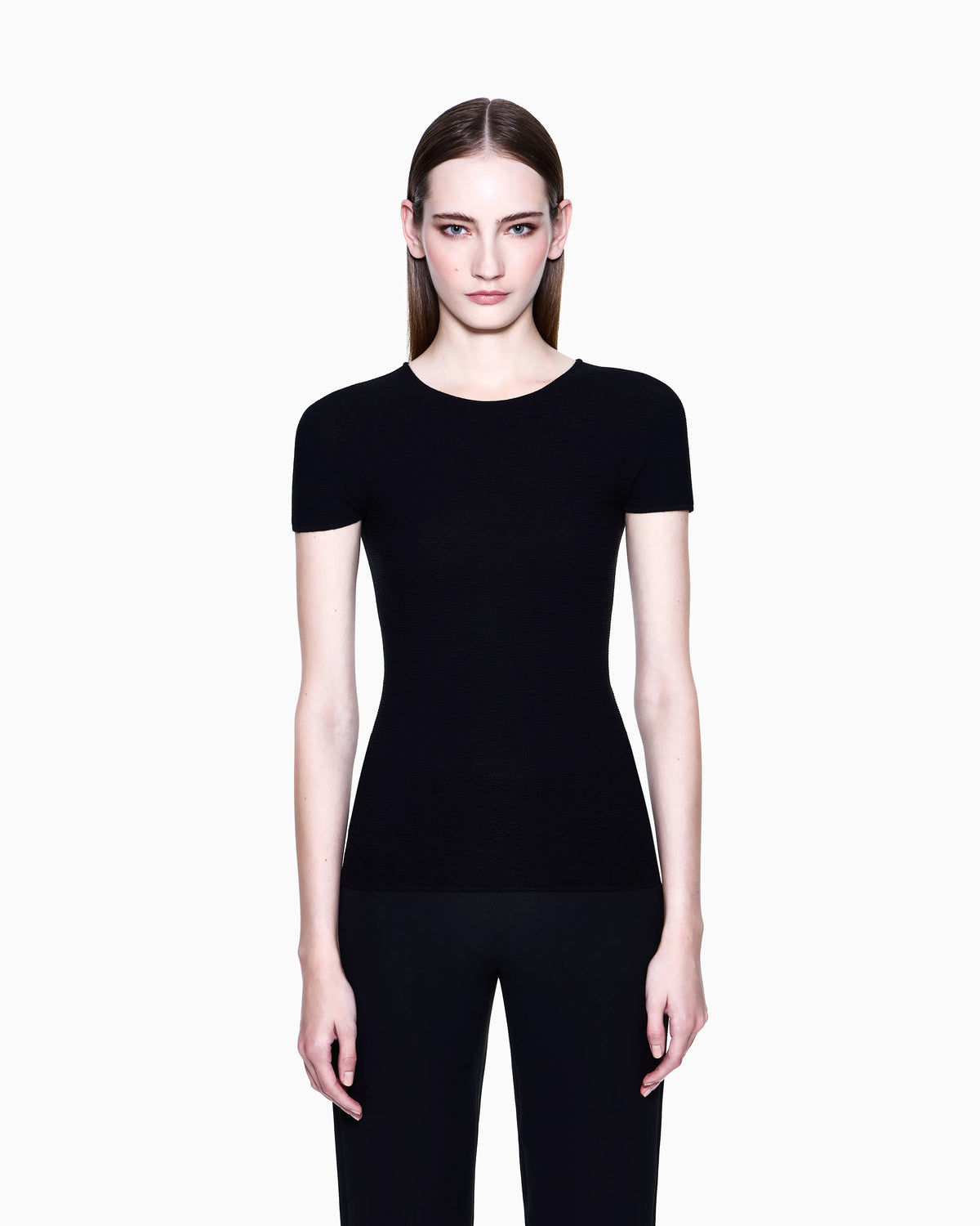 Crew neck jumper in seamless viscose blend