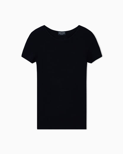 Crew neck jumper in seamless viscose blend