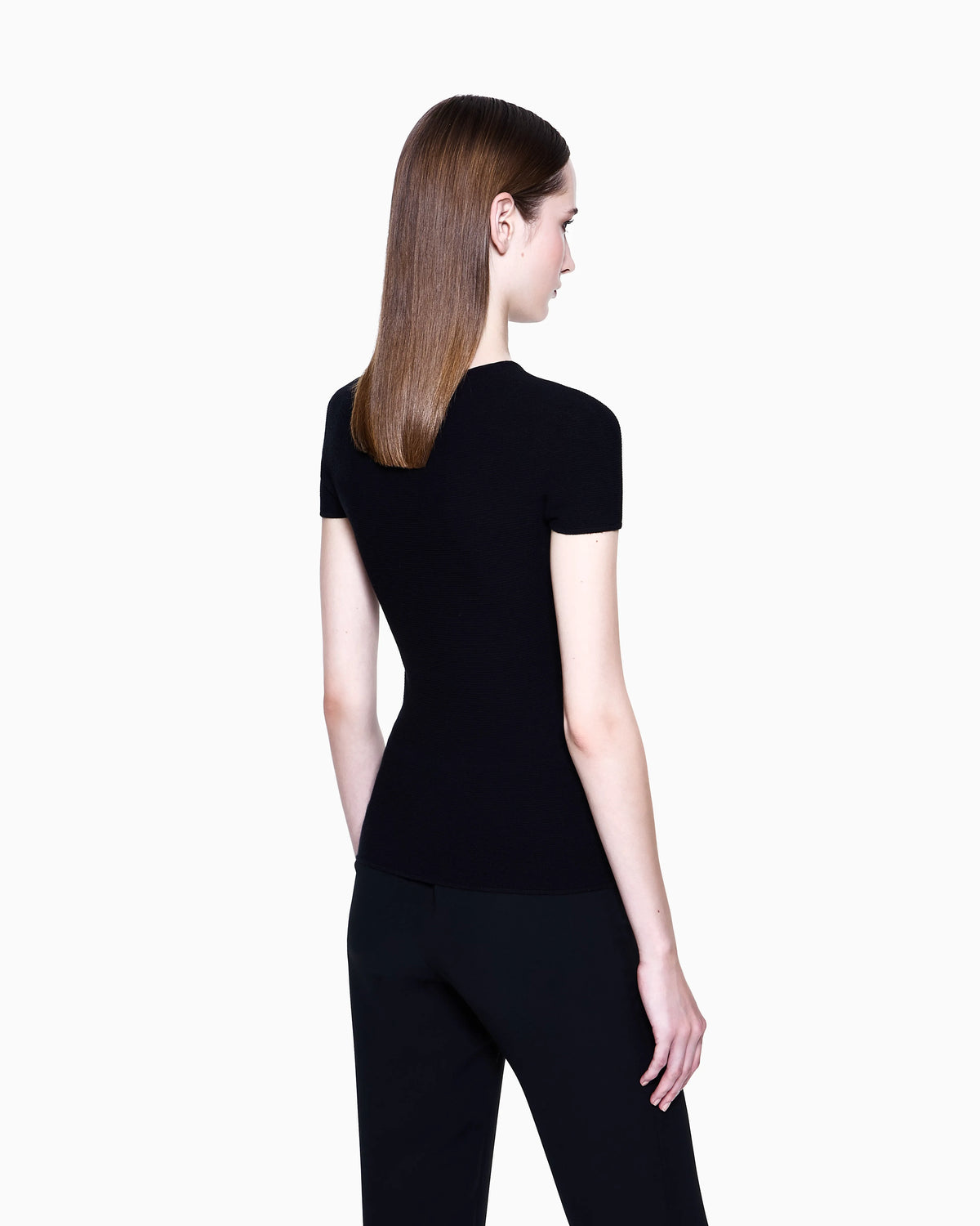 Crew neck jumper in seamless viscose blend