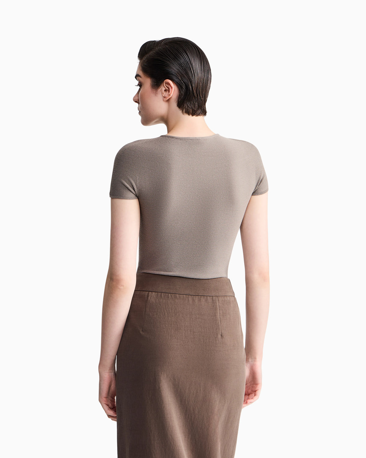 Crew neck jumper in seamless viscose blend