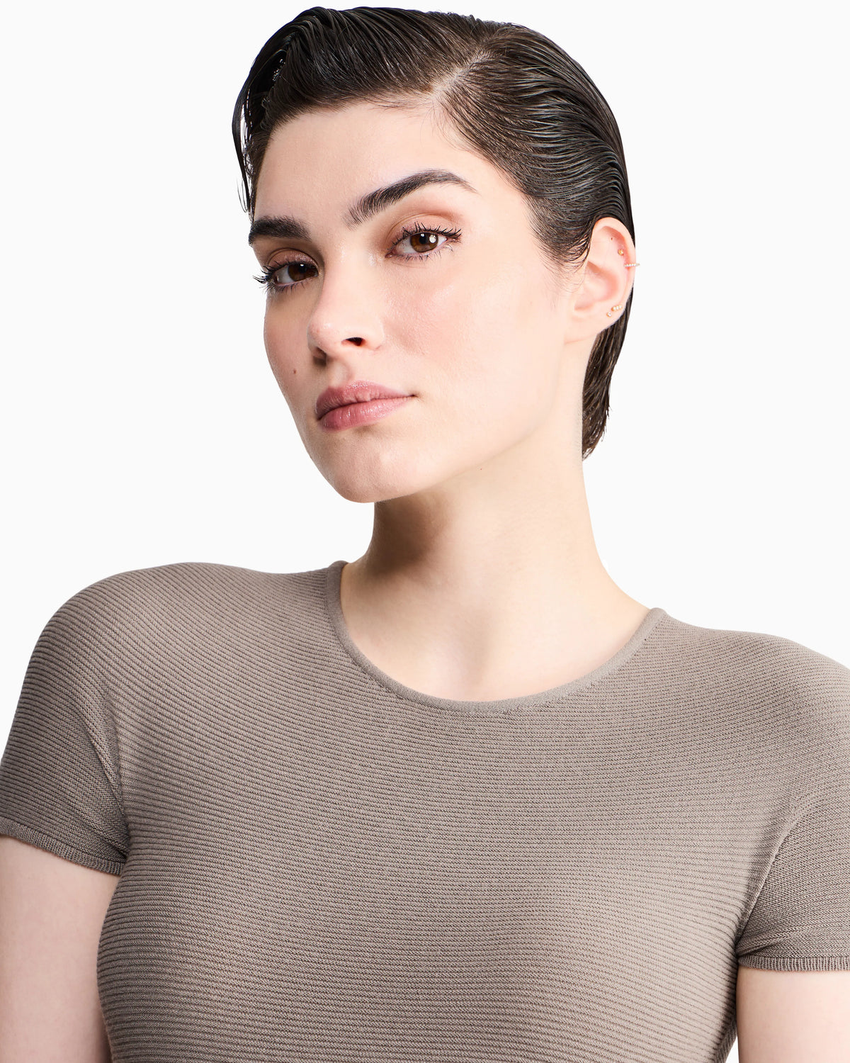 Crew neck jumper in seamless viscose blend