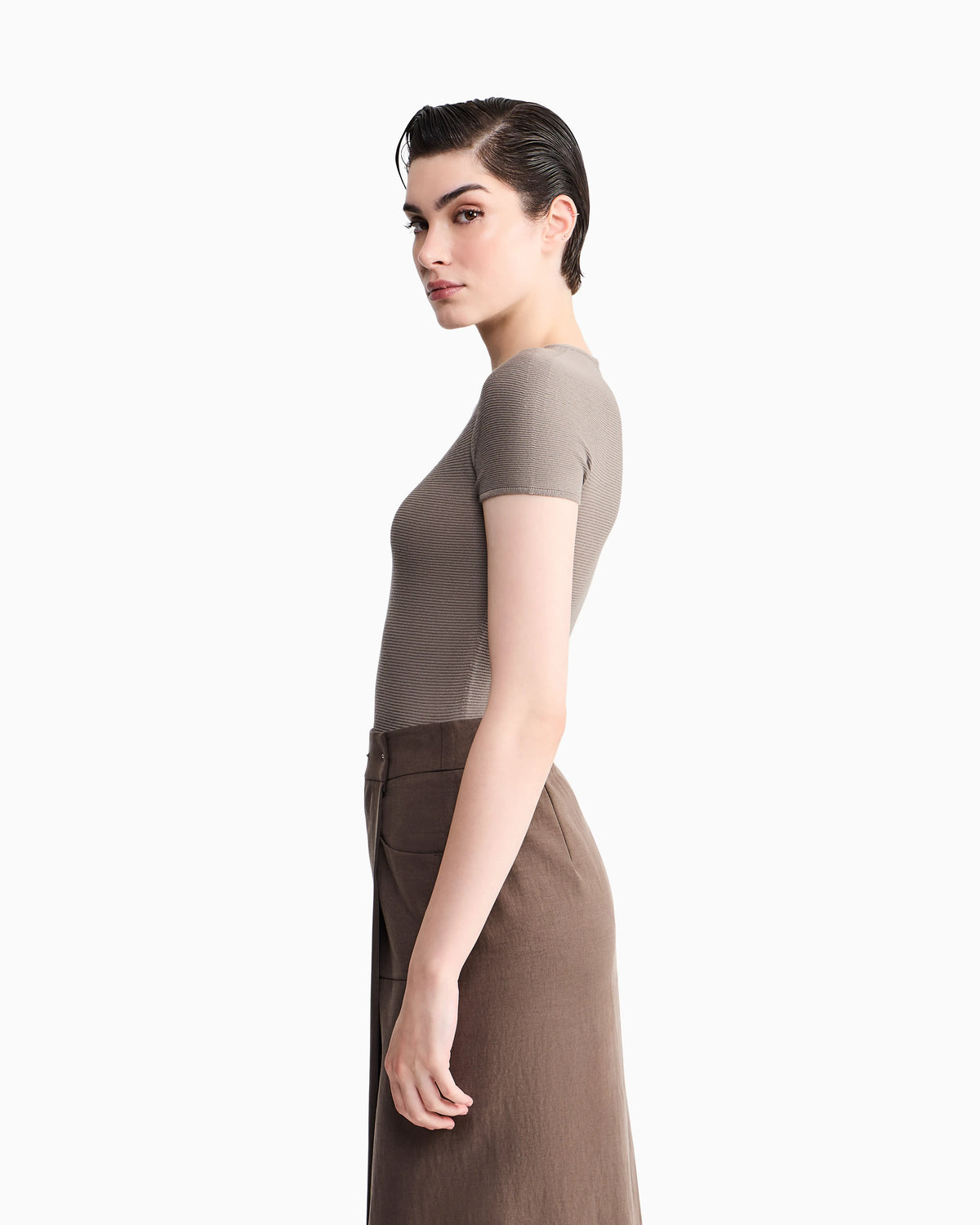 Crew neck jumper in seamless viscose blend
