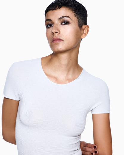 Crew neck jumper in seamless viscose blend