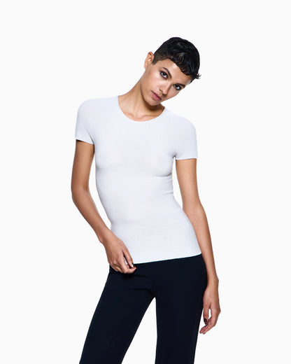 Crew neck jumper in seamless viscose blend