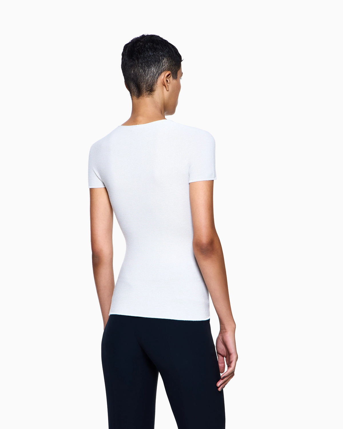 Crew neck jumper in seamless viscose blend