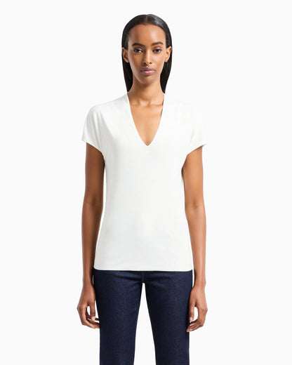 Jersey V-neck top