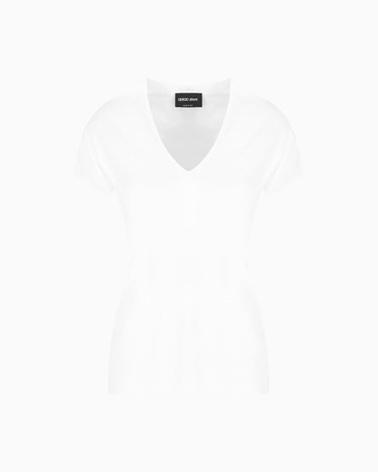 Jersey V-neck top