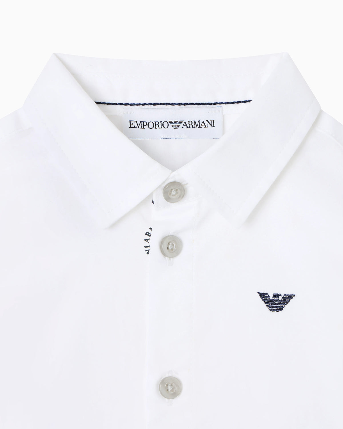 Stretch cotton shirt with eagle embroidery