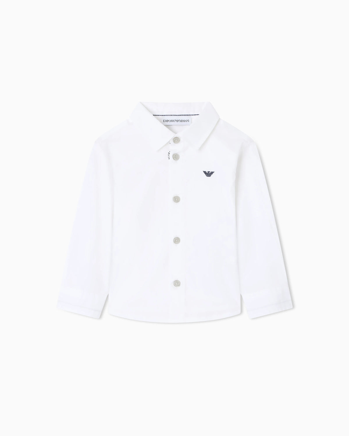 Stretch cotton shirt with eagle embroidery