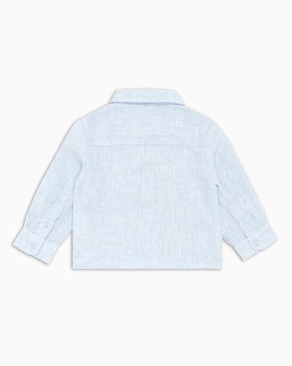 Linen shirt with eagle embroidery