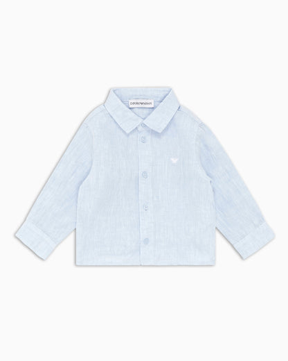 Linen shirt with eagle embroidery