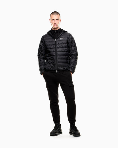 Insulated down jacket with fixed hood Core Identity