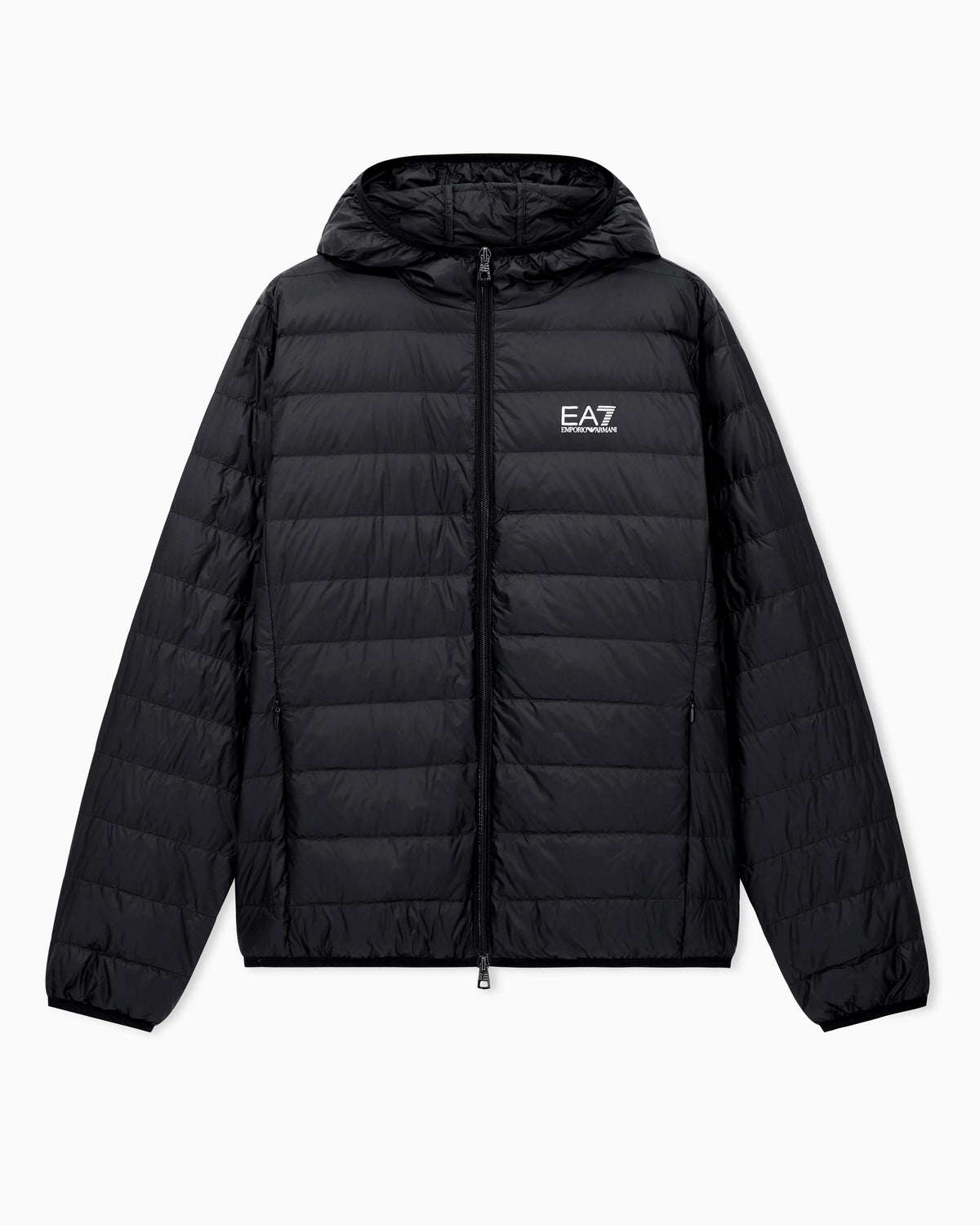 Insulated down jacket with fixed hood Core Identity