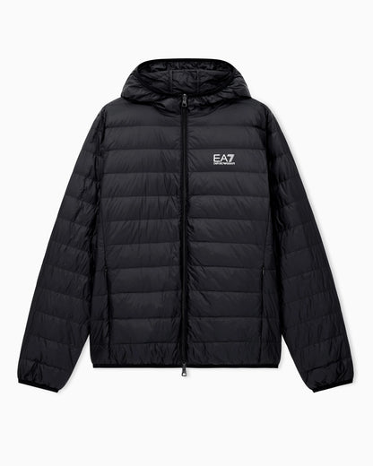 Insulated down jacket with fixed hood Core Identity