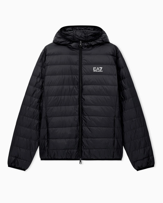 Insulated down jacket with fixed hood Core Identity