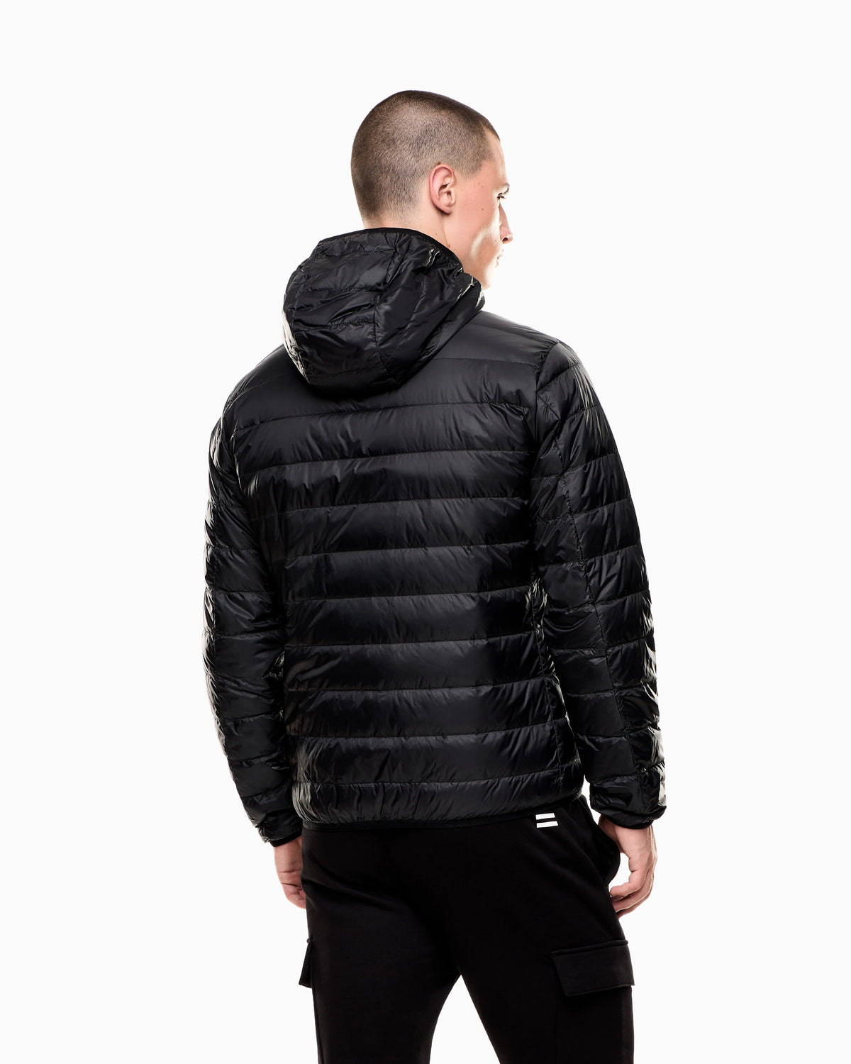 Insulated down jacket with fixed hood Core Identity