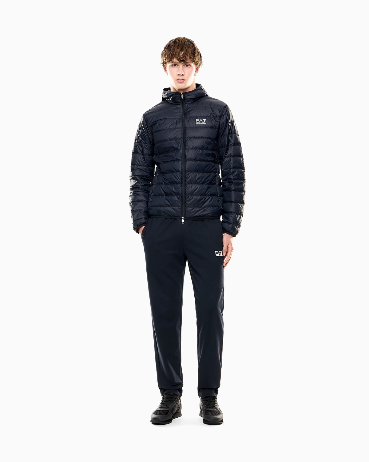 Insulated down jacket with fixed hood Core Identity