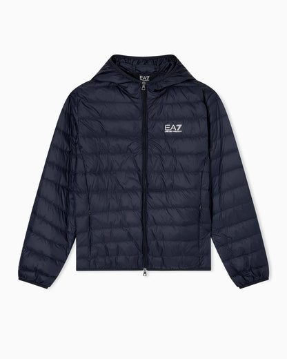 Insulated down jacket with fixed hood Core Identity