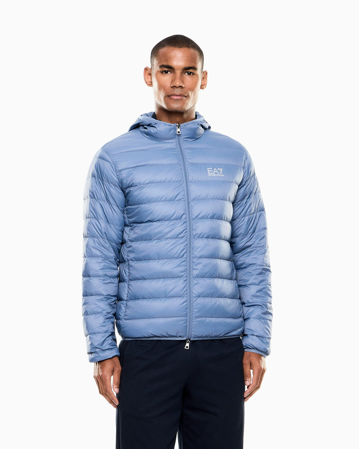 Insulated down jacket with fixed hood Core Identity
