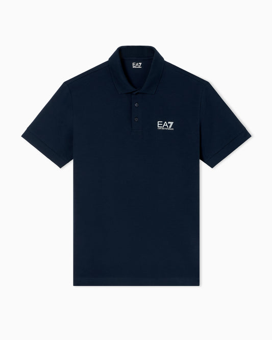 Stretch polo in cotton jersey with chest logo Core Identity