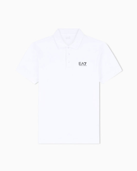 Stretch polo in cotton jersey with chest logo Core Identity