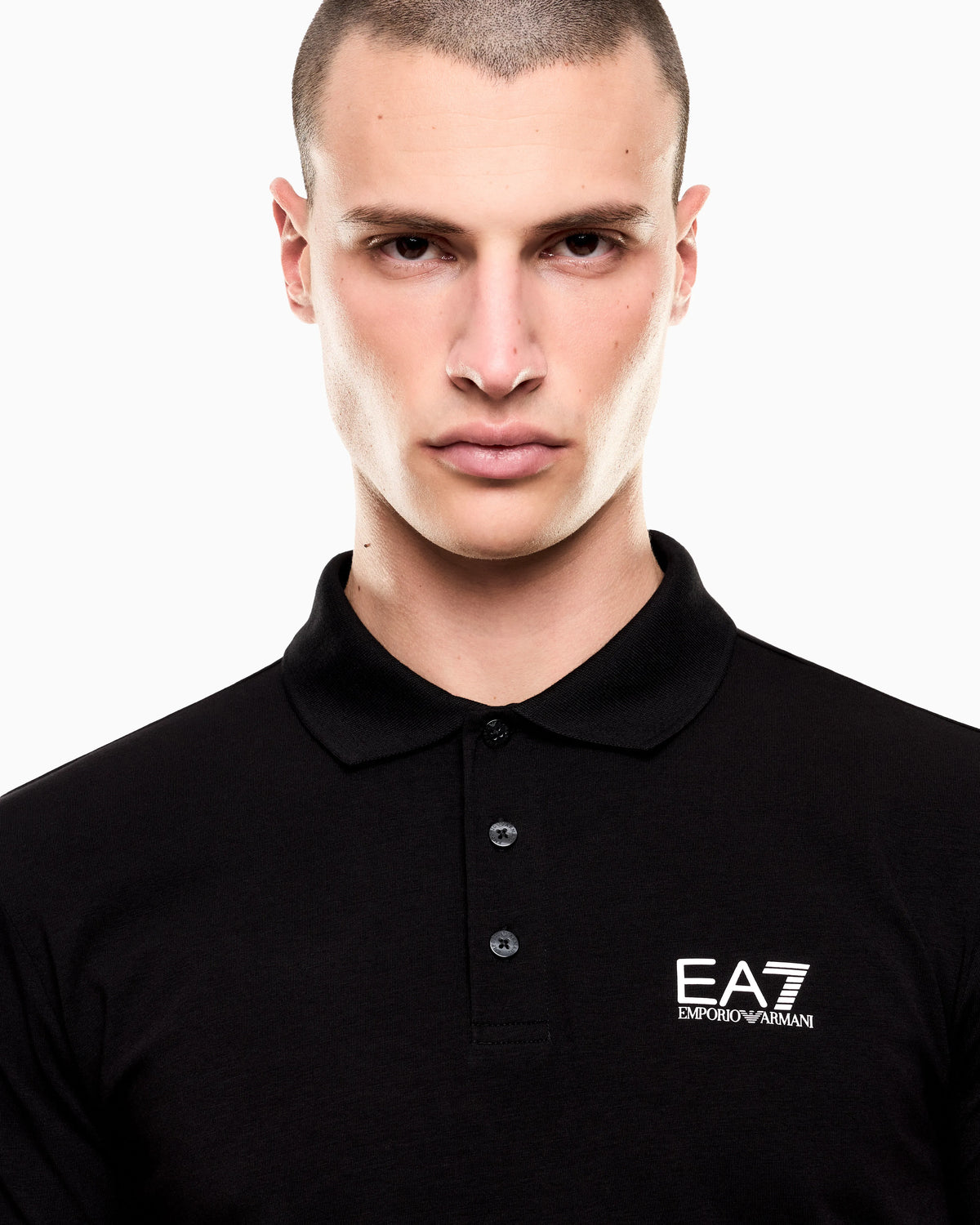 Stretch polo in cotton jersey with chest logo Core Identity