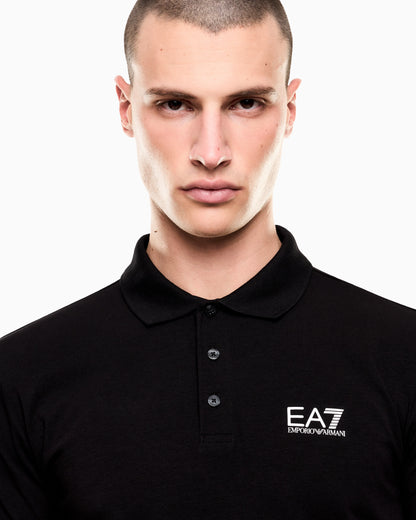 Stretch polo in cotton jersey with chest logo Core Identity