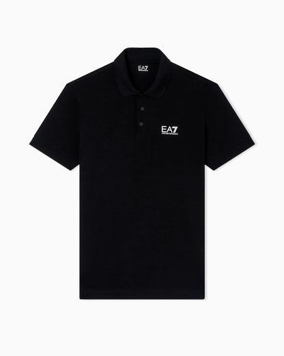 Stretch polo in cotton jersey with chest logo Core Identity