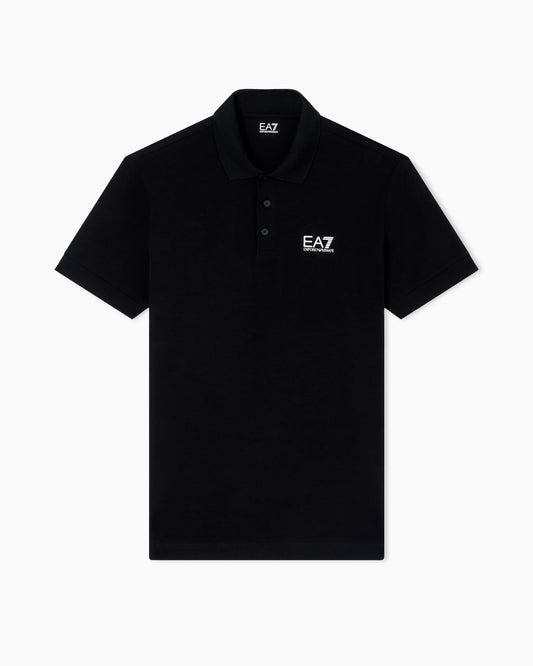 Stretch polo in cotton jersey with chest logo Core Identity