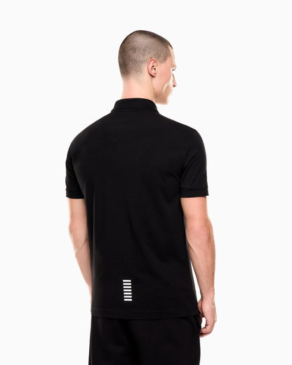 Stretch polo in cotton jersey with chest logo Core Identity