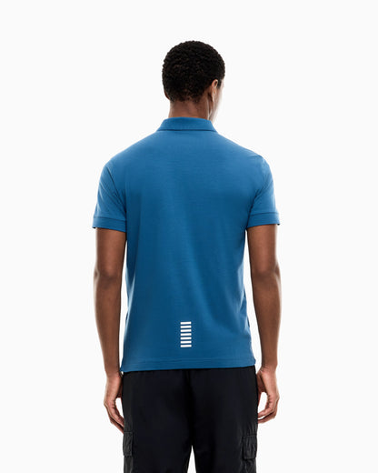 Stretch polo in cotton jersey with chest logo Core Identity