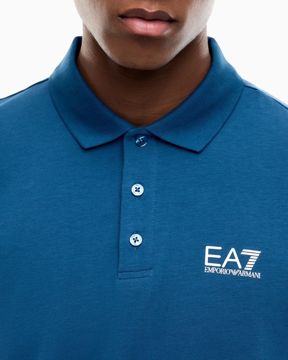 Stretch polo in cotton jersey with chest logo Core Identity
