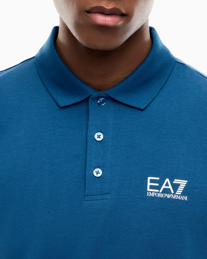 Stretch polo in cotton jersey with chest logo Core Identity