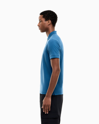 Stretch polo in cotton jersey with chest logo Core Identity