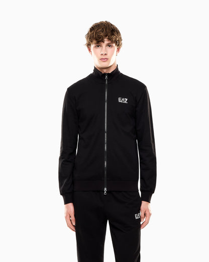 Cotton zip up with a stand-up collar and logo Core Identity