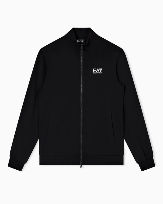 Cotton zip up with a stand-up collar and logo Core Identity