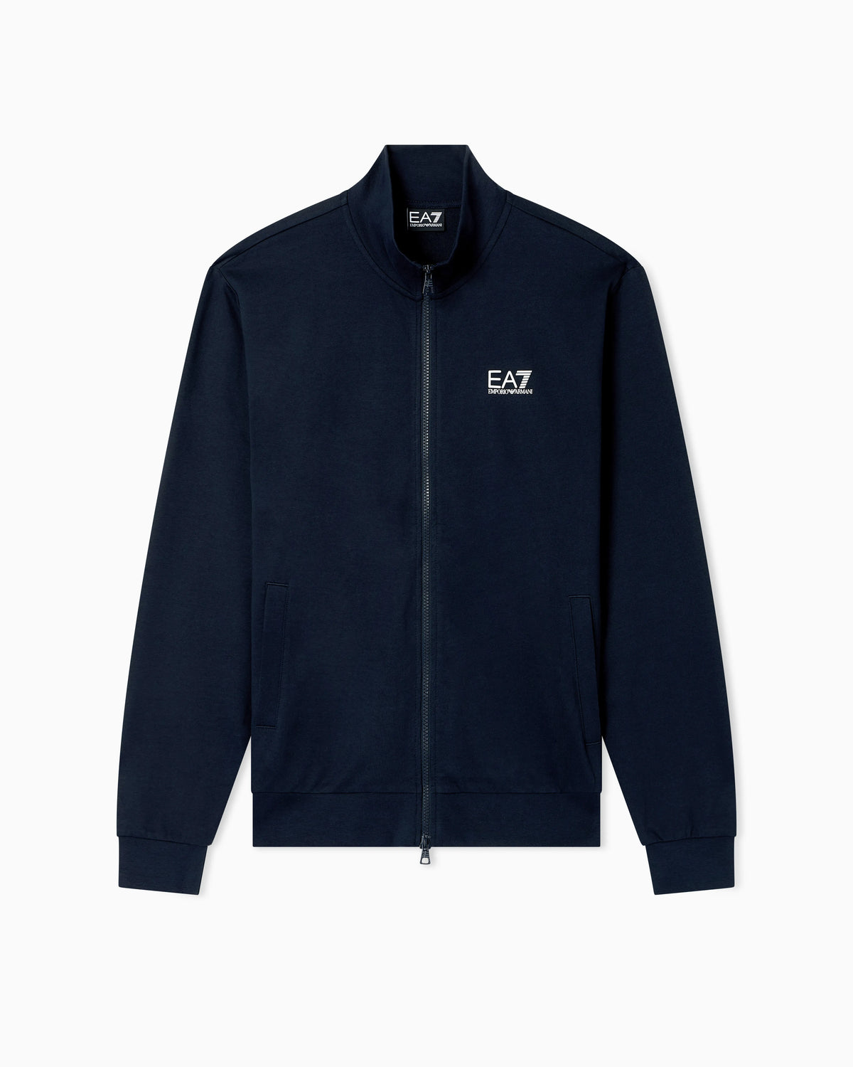 Cotton zip up with a stand-up collar and logo Core Identity