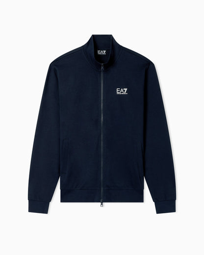 Cotton zip up with a stand-up collar and logo Core Identity