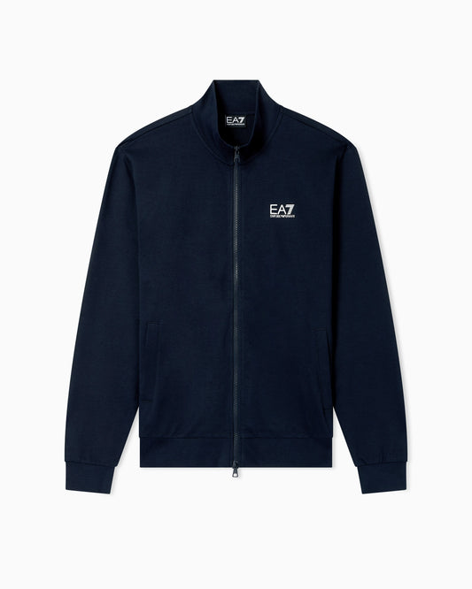 Cotton zip up with a stand-up collar and logo Core Identity