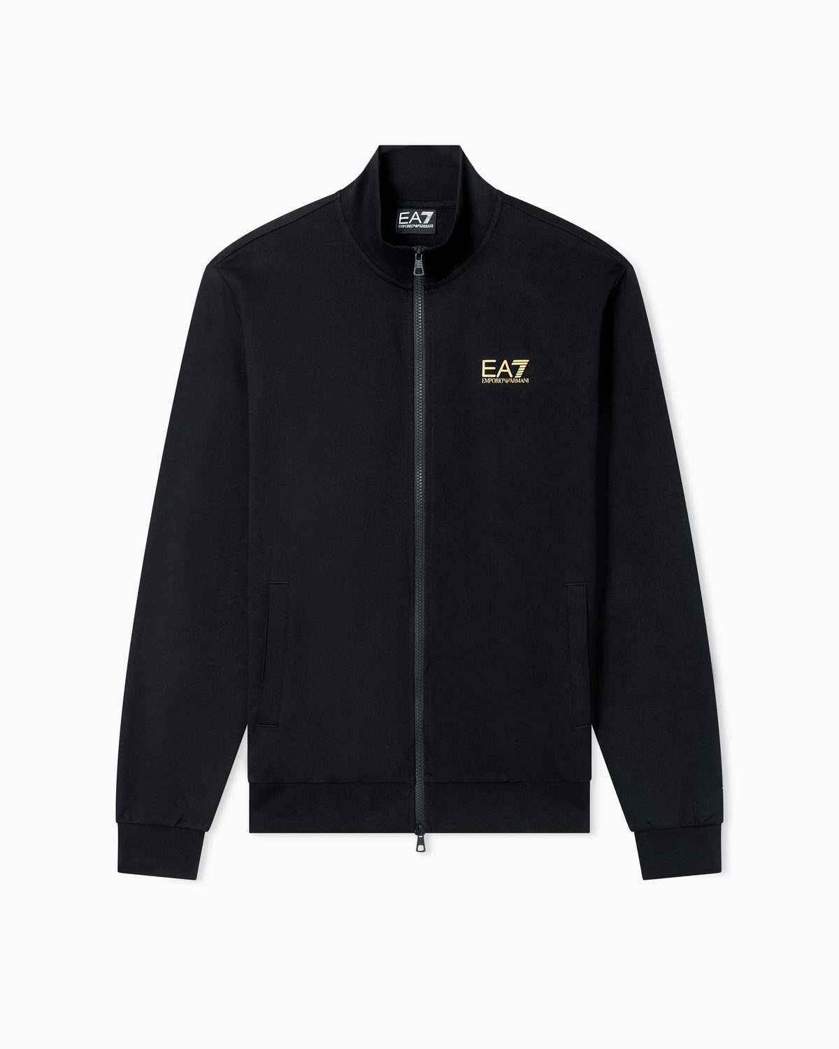 Cotton zip up with a stand-up collar and logo Core Identity