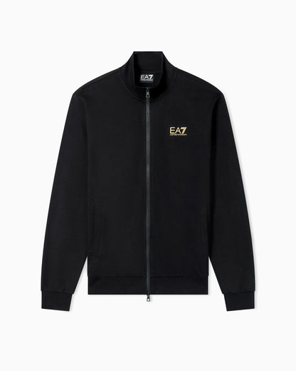 Cotton zip up with a stand-up collar and logo Core Identity