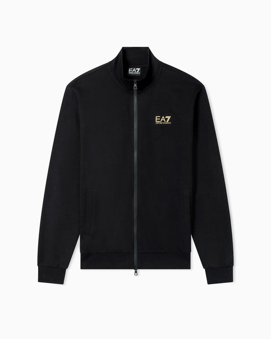 Cotton zip up with a stand-up collar and logo Core Identity