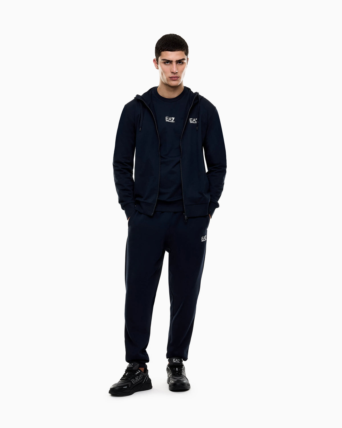Fleece sweatshirt Core Identity in cotton with a chest logo