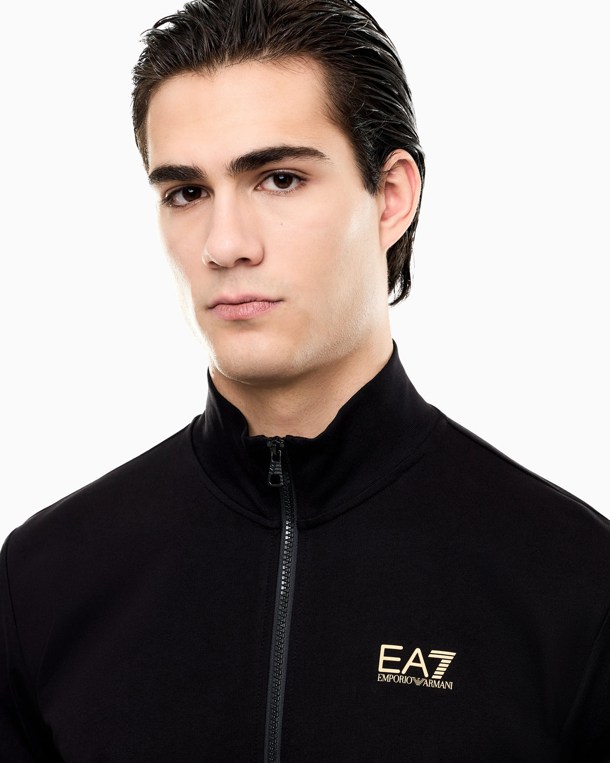 Cotton suit with zip and stand collar Core Identity