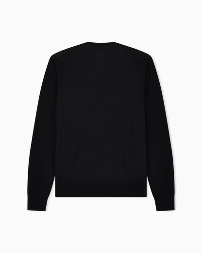 Button cardigan in virgin wool with a V-neck