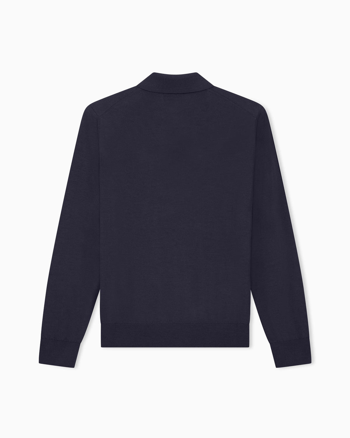 Long-sleeved polo shirt in virgin wool