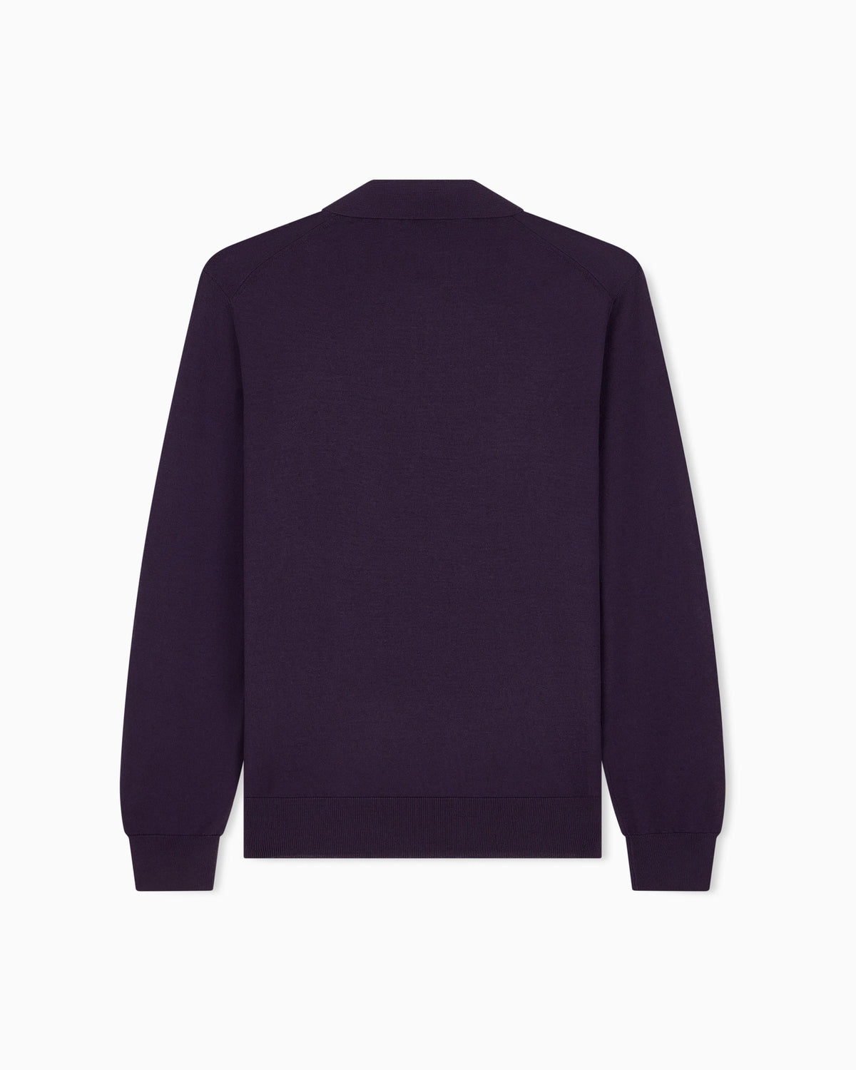 Long-sleeved polo shirt in virgin wool